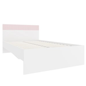Кровать "Алиса", 12002000 мм, ортопедическое основание, цвет белый / розовый