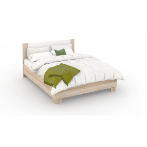 Кровать "Аврора" без ПМ, 140 200 см, со встроенным основанием, цвет сонома / белый