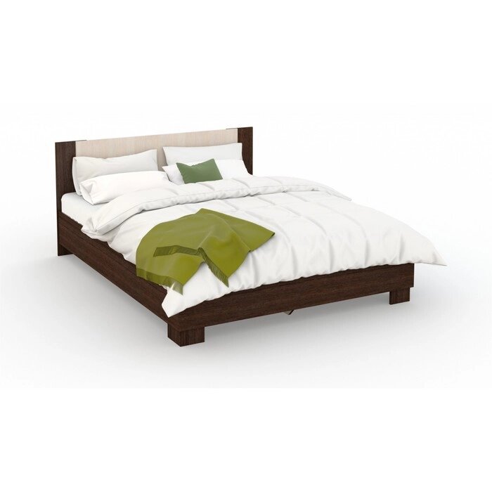 Кровать "Аврора" без ПМ, 140  200 см, со встроенным основанием, цвет венге / дуб молочный от компании Интернет-гипермаркет «MALL24» - фото 1