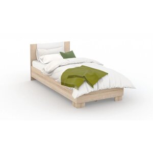 Кровать "Аврора" без ПМ, 90 200 см, со встроенным основанием, цвет сонома / белый