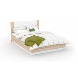 Кровать "Аврора" с ПМ, 1600х2000, цвет сонома / белый