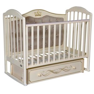 Кровать детская Bellini Silvia Elegance Premium мягкая спинка, маятник, цвет слоновая кость 513902