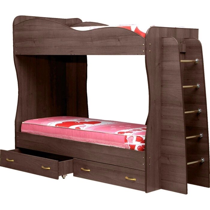 Кровать детская двухъярусная "Юниор 1", 800  2000 мм, лдсп, цвет ясень шимо темный от компании Интернет-гипермаркет «MALL24» - фото 1