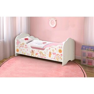 Кровать детская "Малышка №4", 1400 600 мм, лдсп, цвет белый / фотопечать для девочек