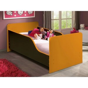 Кровать детская с бортом "Малышка №2", 600 1400 мм, цвет венге / оранжевый