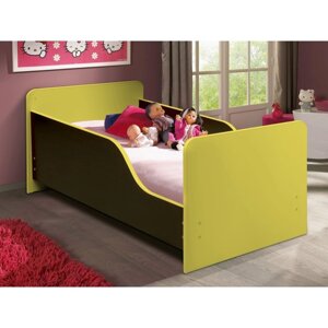 Кровать детская с бортом "Малышка №2", 600 1400 мм, цвет венге / жёлтый