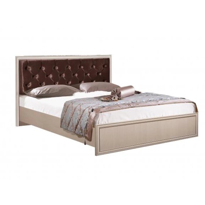 Кровать двойная с ПМ "Габриэлла", 140  200 см, цвет вудлайн кремовый / сандал белый от компании Интернет-гипермаркет «MALL24» - фото 1