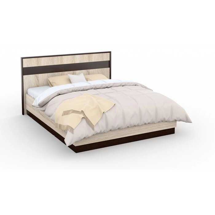 Кровать "Эшли" с ПМ, 160  200 см, цвет венге / дуб сонома от компании Интернет-гипермаркет «MALL24» - фото 1