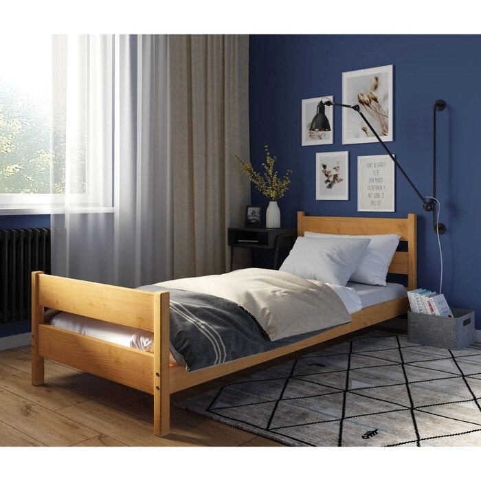 Кровать "Фрида", 70  160 см, массив сосны, без покрытия от компании Интернет-гипермаркет «MALL24» - фото 1