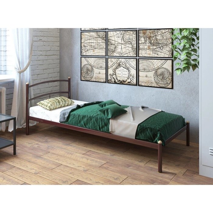 Кровать "Хостел",800х2000, каркас коричневый от компании Интернет-гипермаркет «MALL24» - фото 1