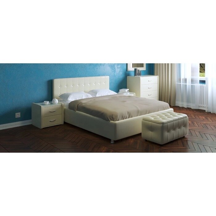 Кровать "Космопорт" без ПМ, 140х200 см, встроенное основание, цвет бежевый от компании Интернет-гипермаркет «MALL24» - фото 1