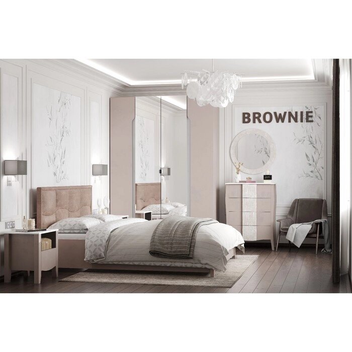 Кровать Люкс Brownie 307, 1600  2000 мм, без основания, цвет мокко от компании Интернет-гипермаркет «MALL24» - фото 1