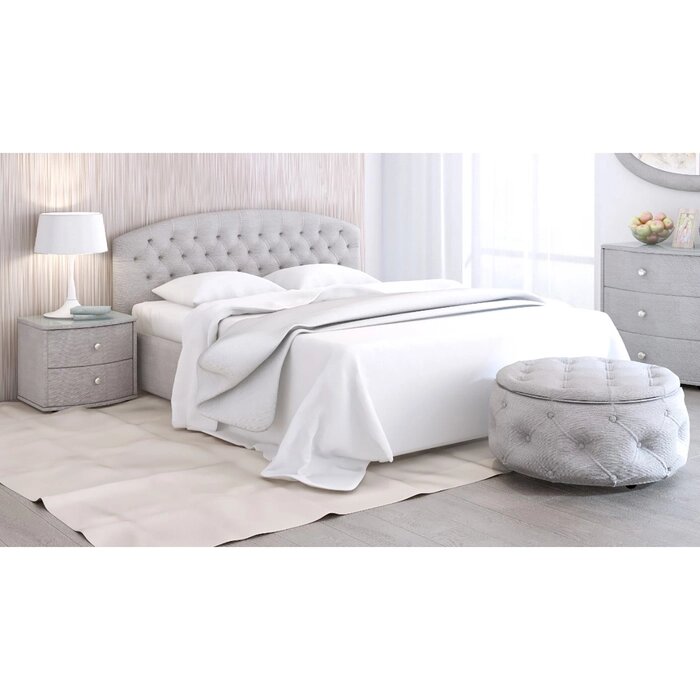Кровать "Пальмира" с ПМ, 180  200 см, ортопедическое основание, рогожка, цвет серый от компании Интернет-гипермаркет «MALL24» - фото 1