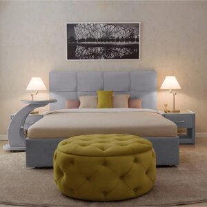 Кровать "Пантеон" без ПМ, 140210 см, встроенное основание, велюр, цвет велутто 51