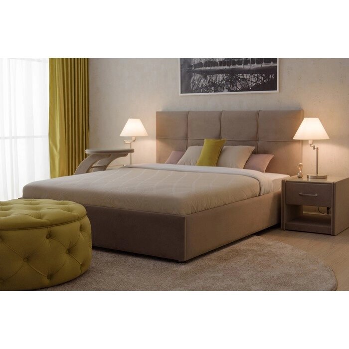 Кровать "Пантеон" с ПМ, 140  200 см, ЭКО ПМ деревянный каркас, 1 ящик, цвет velutto 16 от компании Интернет-гипермаркет «MALL24» - фото 1