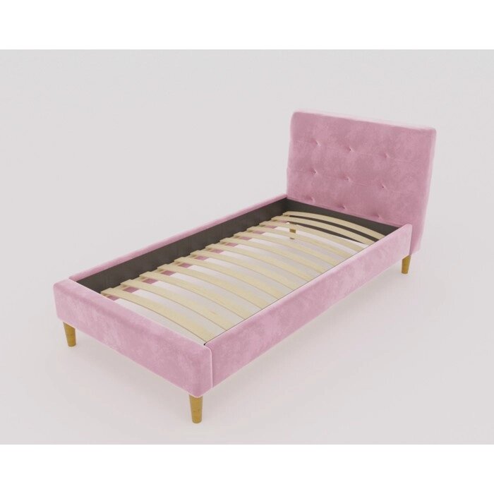 Кровать Пайли с орт. основанием 1200х2000 Розовый Велюр от компании Интернет-гипермаркет «MALL24» - фото 1