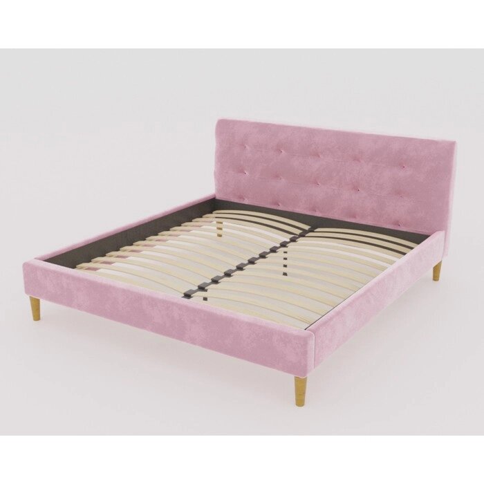 Кровать Пайли с орт. основанием 1800х2000 Розовый Велюр от компании Интернет-гипермаркет «MALL24» - фото 1