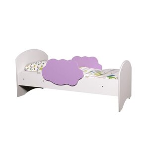 Кровать с бортиками "Тучка", 1400600 мм, цвет белый / фиолетовый