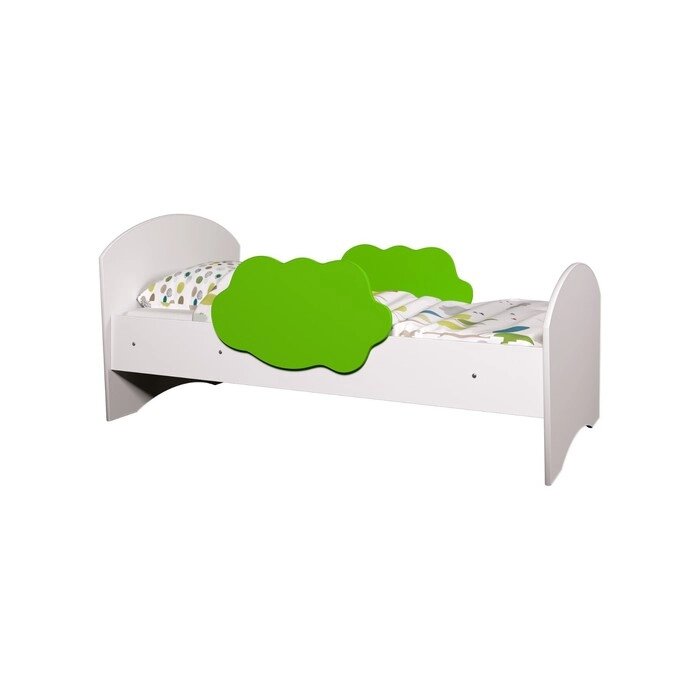 Кровать с бортиками "Тучка", 1400600 мм, цвет белый / зелёный от компании Интернет-гипермаркет «MALL24» - фото 1