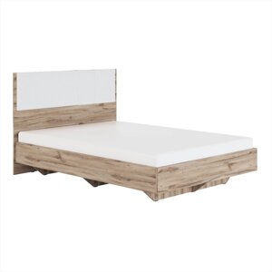 Кровать с мягким элементом "Николь №1.2", 140200 см, без основания, белый/дуб альпийский