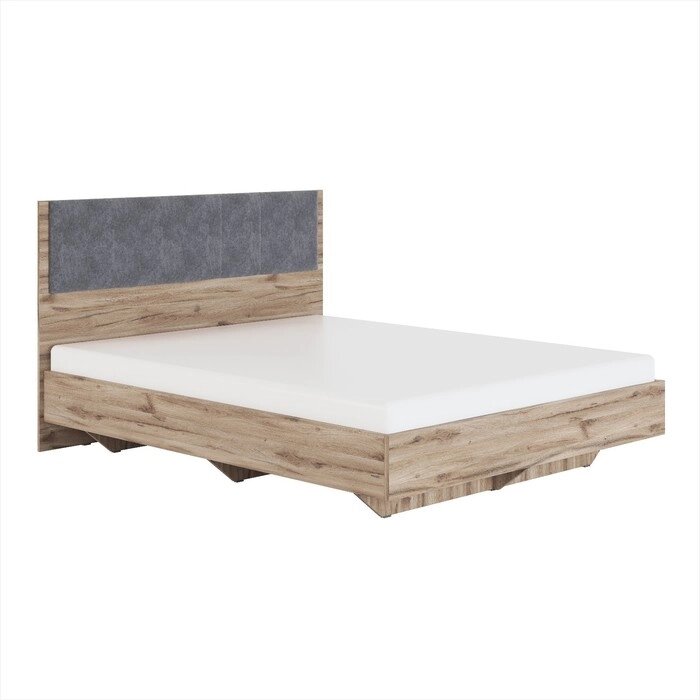 Кровать с мягким элементом "Николь №1.3", 160200 см, без основания, серый/дуб альпийский от компании Интернет-гипермаркет «MALL24» - фото 1