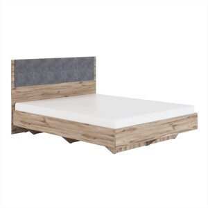 Кровать с мягким элементом "Николь №1.3", 160200 см, без основания, серый/дуб альпийский