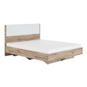 Кровать с мягким элементом "Николь №1.4", 160200 см, без основания, белый/дуб альпийский