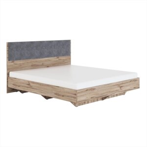 Кровать с мягким элементом "Николь №1.5", 180200 см, без основания, серый/дуб альпийский