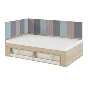 Кровать с мягкими элементами "Алиса №2.3", 12002000 мм, цвет гикори джексон/спринт