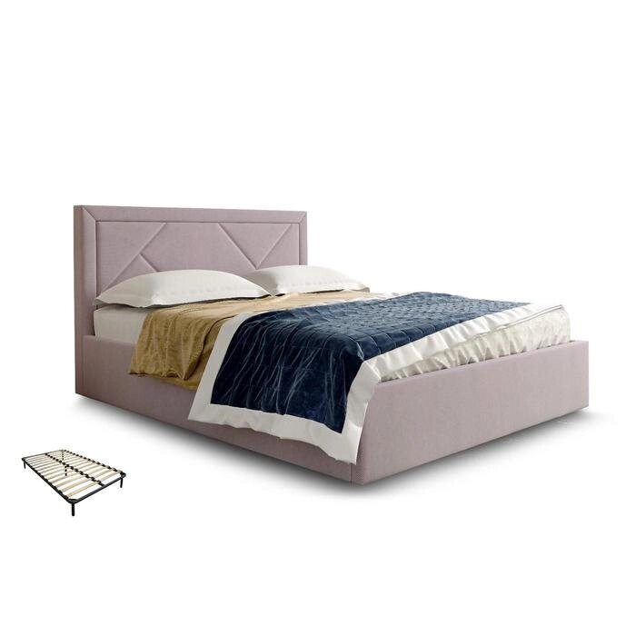 Кровать Сиеста с орт. Основанием 1400х2000 Розовый велюр от компании Интернет-гипермаркет «MALL24» - фото 1
