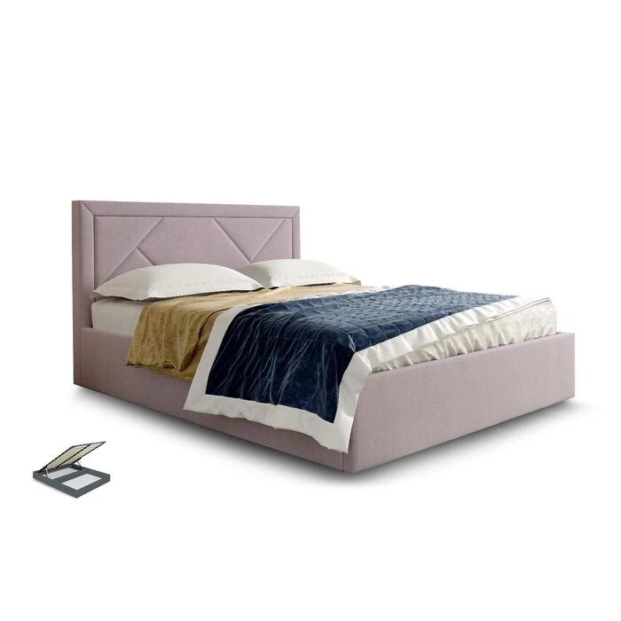 Кровать Сиеста с орт. Основанием и с ПМ 1400х2000 Розовый велюр от компании Интернет-гипермаркет «MALL24» - фото 1