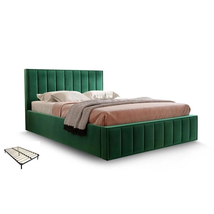 Кровать Вена с орт. Основанием 1600х2000 Зеленый велюр от компании Интернет-гипермаркет «MALL24» - фото 1