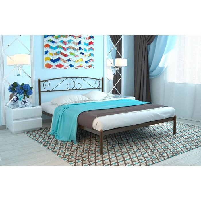 Кровать "Вероника", 190  140 cм, каркас коричневый от компании Интернет-гипермаркет «MALL24» - фото 1