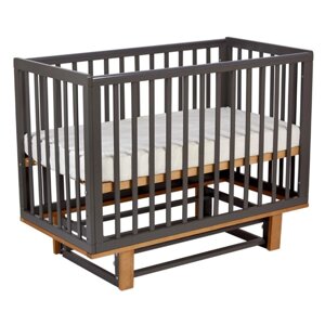 Кроватка детская Polini kids Simple 340, с маятником, цвет графит-дуб каменный