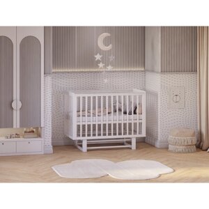 Кроватка детская Polini kids Simple 341, с маятником, цвет белый