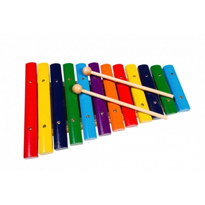 Ксилофон FLIGHT FX-12С  (12 нот), разноцветный, 2 палочки от компании Интернет-гипермаркет «MALL24» - фото 1