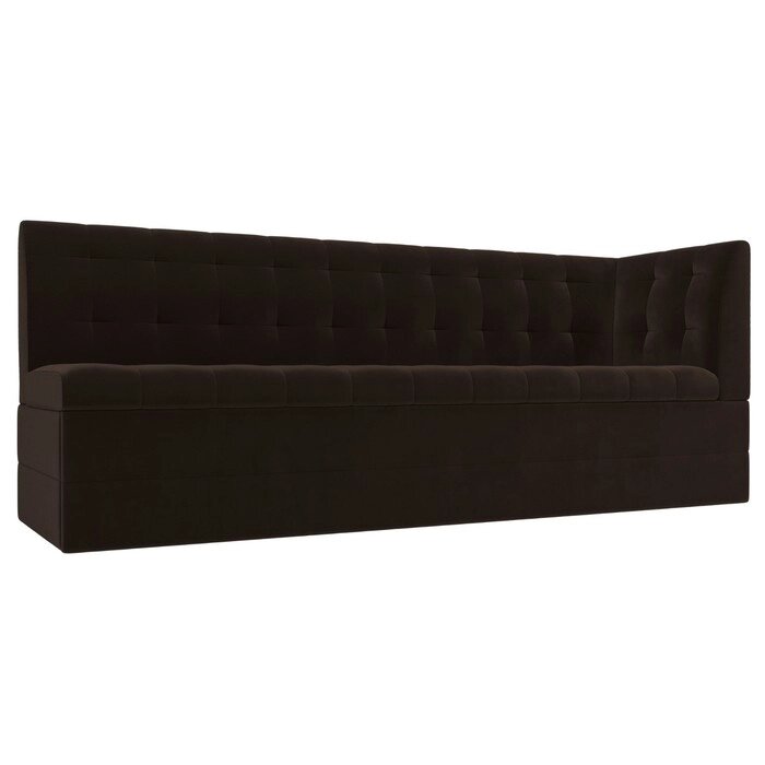 Кухонный диван "Бриз с углом", микровельвет, цвет коричневый от компании Интернет-гипермаркет «MALL24» - фото 1