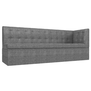 Кухонный диван "Бриз с углом", рогожка, цвет серый