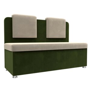 Кухонный диван "Маккон", 2-х местный, микровельвет, цвет бежевый / зелёный