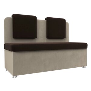 Кухонный диван "Маккон", 2-х местный, микровельвет, цвет коричневый / бежевый