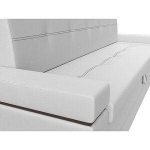 Кухонный прямой диван "Деметра", механизм дельфин, экокожа, цвет белый