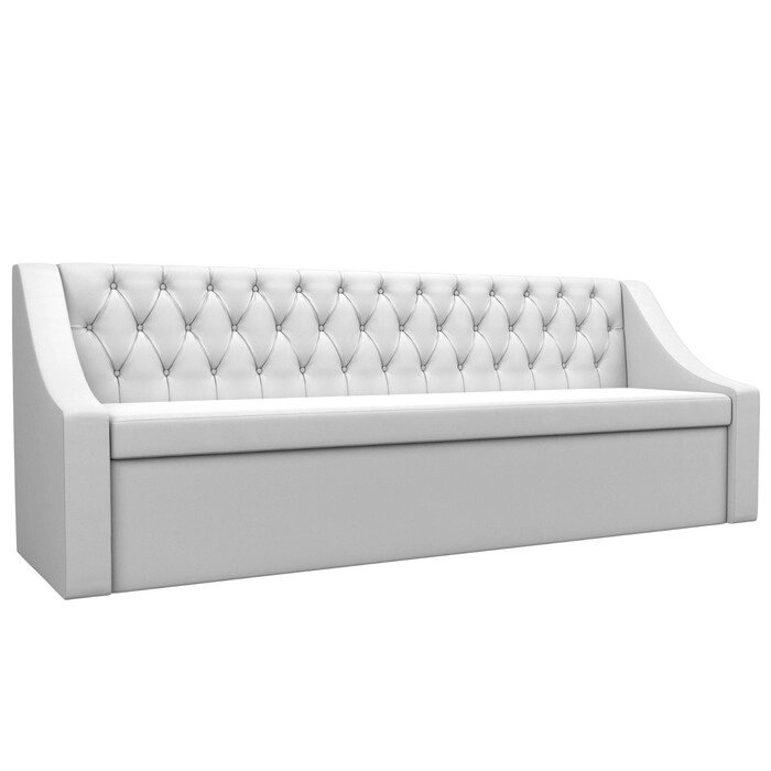 Кухонный прямой диван "Мерлин", механизм дельфин, экокожа, цвет белый от компании Интернет-гипермаркет «MALL24» - фото 1