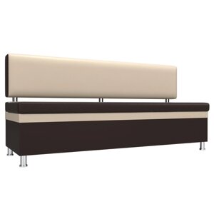 Кухонный прямой диван "Стайл", экокожа, цвет коричневый / бежевый