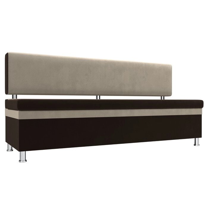 Кухонный прямой диван "Стайл", микровельвет, цвет коричневый / бежевый от компании Интернет-гипермаркет «MALL24» - фото 1