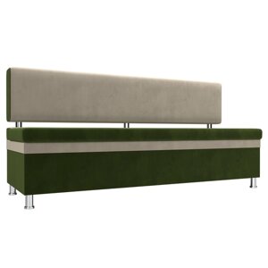 Кухонный прямой диван "Стайл", микровельвет, цвет зелёный / бежевый