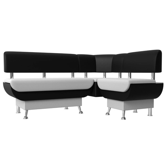 Кухонный угловой диван "Альфа", экокожа, цвет белый / чёрный от компании Интернет-гипермаркет «MALL24» - фото 1