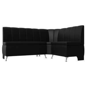 Кухонный угловой диван "Кантри", экокожа, цвет чёрный