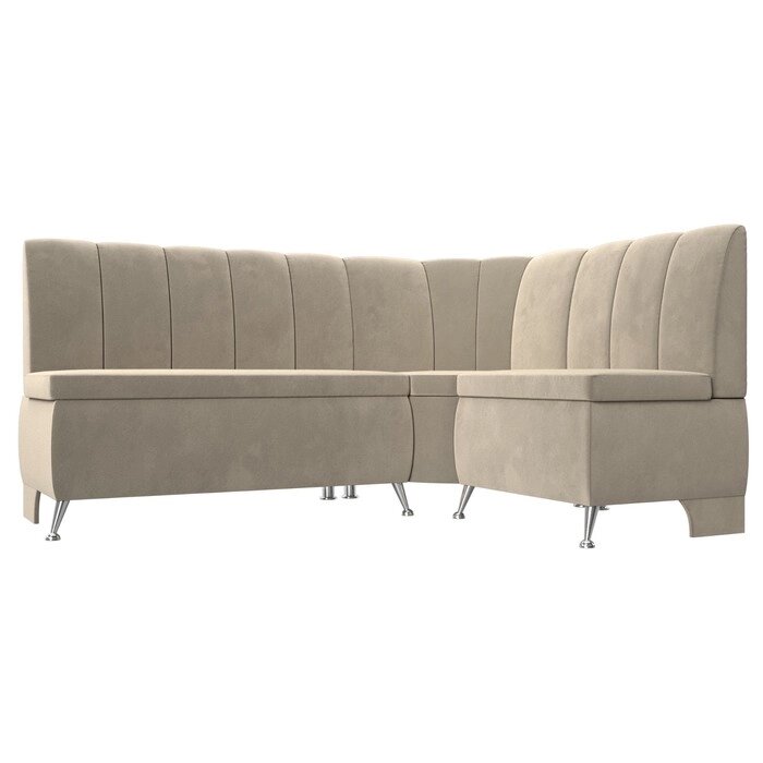 Кухонный угловой диван "Кантри", микровельвет, цвет бежевый от компании Интернет-гипермаркет «MALL24» - фото 1
