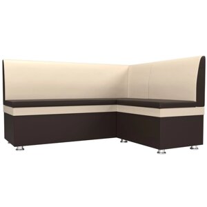 Кухонный угловой диван "Уют", экокожа, цвет коричневый / бежевый