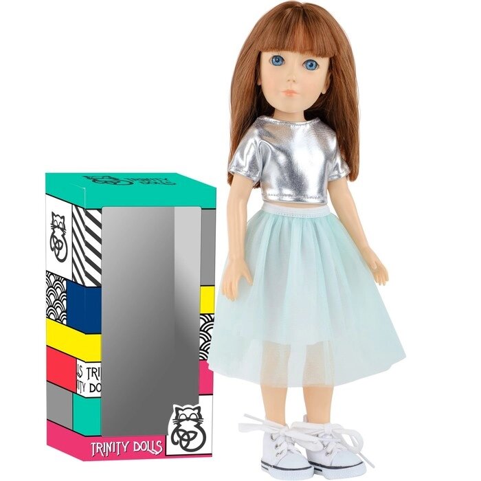 Кукла ЛУНА, TRINITY DOLLS, юбка ментол, серебристая футболка от компании Интернет-гипермаркет «MALL24» - фото 1